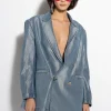 Marques ' Almeida Denim | Outerwear | LUREX OVERSIZED BLAZER BLUE