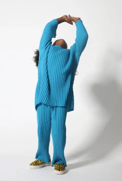 Marques ' Almeida Knitwear | Bottoms | MERINO KNIT TROUSERS BLUE