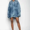 Marques ' Almeida Denim | Outerwear | TIE DYE DENIM OVERSHIRT BLUE