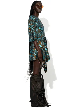 Marques ' Almeida Dresses | Dresses | ZEBRA BROCADE BALLOON SLEEVE DRESS BLUE