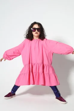 Marques ' Almeida Dresses | BRIGHT PINK LOOSE GATHERED DRESS BRIGHTPINK