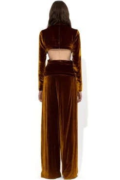 Marques ' Almeida Tops | Tops | VELVET OPEN BACK TURTLENECK BROWN