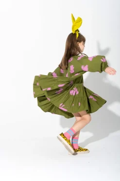 Marques ' Almeida Dresses | BUNNY PRINT GATHERED DRESS KHAKI