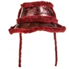 Marques ' Almeida Accessories | SHINY LEATHER BUCKET HAT BURGUNDY