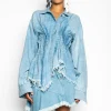 Marques ' Almeida Tops | Tops | CHAMBRAY PLEATED SHIRT LIGHTBLUE