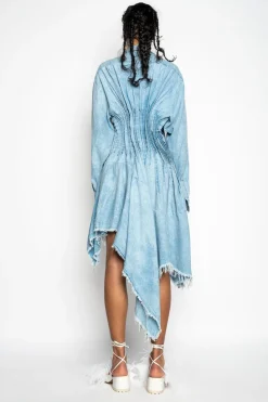 Marques ' Almeida Dresses | Dresses | CHAMBRAY PLEATED SHIRT DRESS LIGHTBLUE