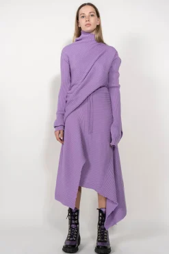 Marques ' Almeida Knitwear | Bottoms | CLASSIC M'A MERINO SKIRT IN LILAC