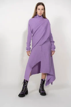 Marques ' Almeida Knitwear | Bottoms | CLASSIC M'A MERINO SKIRT IN LILAC