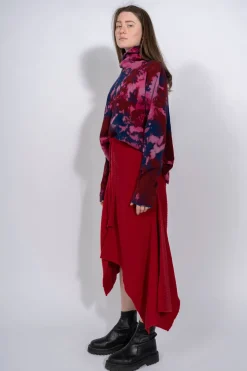 Marques ' Almeida Knitwear | Bottoms | CLASSIC M'A MERINO SKIRT IN RED
