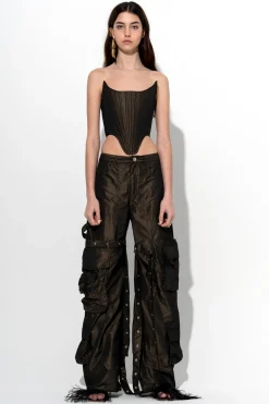Marques ' Almeida Bottoms | Bottoms | DARK MULTI POCKET TROUSERS BROWN