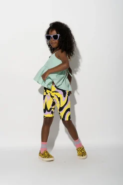 Marques ' Almeida Bottoms | Jersey | DARK WAVY PRINT BIKER SHORTS MULTICOLOUR