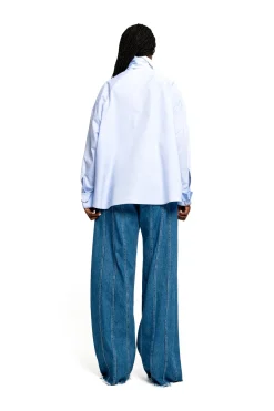 Marques ' Almeida Denim | Bottoms | DENIM BOYFRIEND TROUSERS WITH SEAM LINES BLUE
