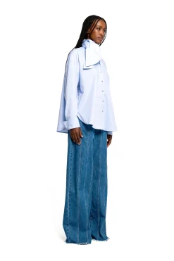 Marques ' Almeida Denim | Bottoms | DENIM BOYFRIEND TROUSERS WITH SEAM LINES BLUE