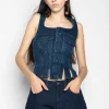 Marques ' Almeida Tops | Denim | DENIM CORSET IN BLUE NAVY