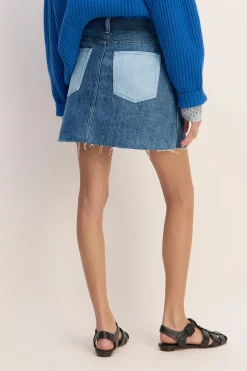 Marques ' Almeida Bottoms | M'a X Everlane | DENIM PATCHWORK MINI SKIRT BLUE
