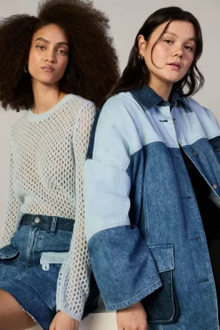 Marques ' Almeida Bottoms | M'a X Everlane | DENIM PATCHWORK MINI SKIRT BLUE