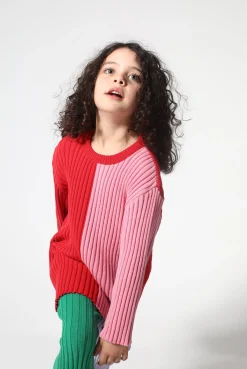 Marques ' Almeida Knitwear | Tops | DUO COLOUR CREW NECK JUMPER MULTICOLOUR