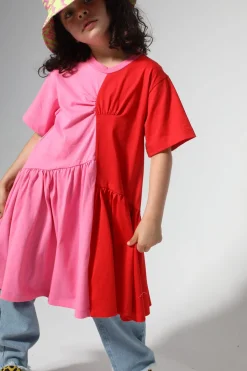 Marques ' Almeida Dresses | DUO COLOUR GATHERED JERSEY T-SHIRT DRESS MULTICOLOUR