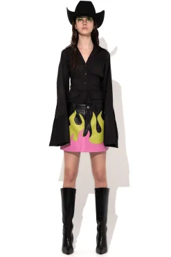 Marques ' Almeida Bottoms | Bottoms | FLAMES LEATHER MINI SKIRT MULTICOLOUR