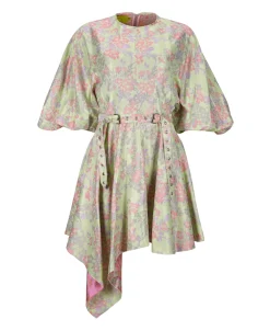 Marques ' Almeida Dresses | Dresses | FLOWER BROCADE BALLOON SLEEVE DRESS LIGHTGREEN