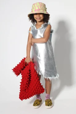 Marques ' Almeida Dresses | FOIL DENIM SLEEVELESS DRESS SILVER