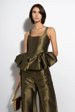 Marques ' Almeida Denim | Tops | LUREX FITTED CORSET GOLD