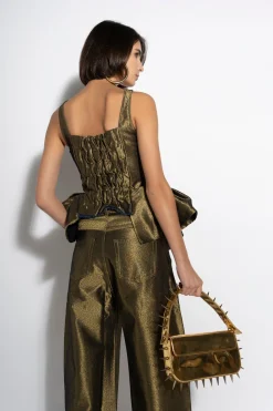Marques ' Almeida Denim | Tops | LUREX FITTED CORSET GOLD