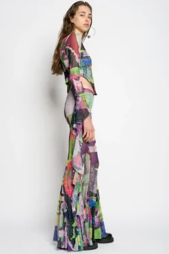 Marques ' Almeida Tops | Tops | GRAFFITI PRINT MESH CORSET TOP MULTICOLOUR
