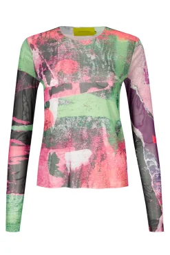 Marques ' Almeida Tops | Tops | GRAFFITI PRINT MESH TOP MULTICOLOUR