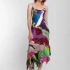 Marques ' Almeida Dresses | Dresses | GRAFFITI PRINT STRAP DRESS WITH PEPLUM MULTICOLOUR
