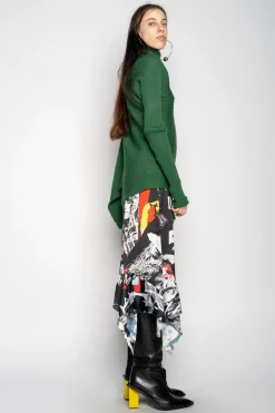 Marques ' Almeida Knitwear | Tops | DRAPED JUMPER IN MERINO KNIT GREEN