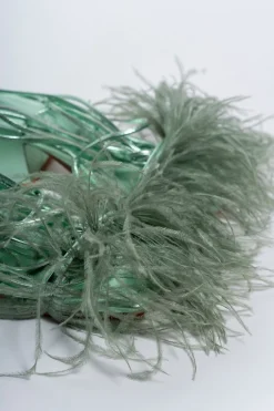 Marques ' Almeida Shoes | GREEN FEATHER STRAPPY SANDAL LIGHTGREEN