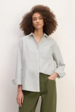 Marques ' Almeida Tops | M'a X Everlane | PATCHWORK SHIRT GREY