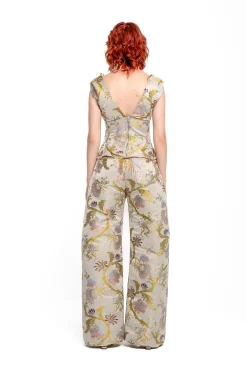 Marques ' Almeida Bottoms | SATIN BROCADE BOYFRIEND TROUSERS GREY