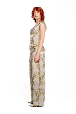 Marques ' Almeida Tops | SATIN BROCADE OFF SHOULDER FITTED TOP GREY