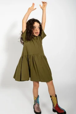 Marques ' Almeida Jersey | Dresses | GATHERED JERSEY T-SHIRT DRESS KHAKI