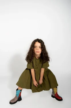 Marques ' Almeida Jersey | Dresses | GATHERED JERSEY T-SHIRT DRESS KHAKI