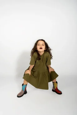 Marques ' Almeida Jersey | Dresses | GATHERED JERSEY T-SHIRT DRESS KHAKI