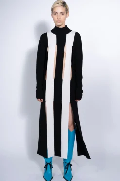 Marques ' Almeida Dresses | Knitwear | KNIT DRESS WITH SPLITS BLACKWHITE