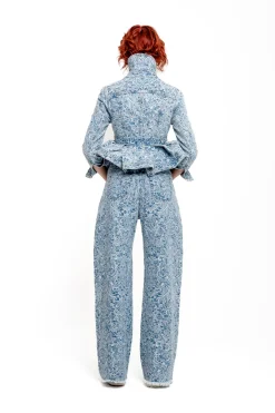 Marques ' Almeida Denim | Bottoms | LIGHT BLUE BROCADE DENIM BOYFRIEND TROUSERS LIGHTBLUE