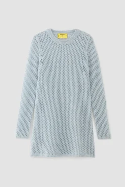 Marques ' Almeida Knitwear | Tops | LIGHT BLUE MESH KNIT LONG JUMPER LIGHTBLUE
