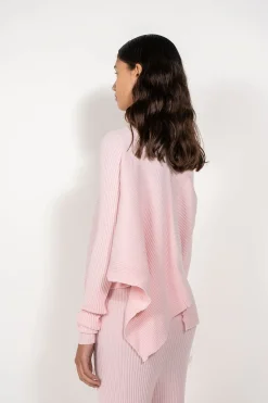 Marques ' Almeida Knitwear | Tops | LIGHT PINK DRAPED JUMPER IN MERINO KNIT LIGHTPINK