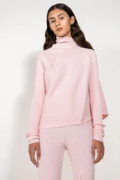 Marques ' Almeida Knitwear | Tops | LIGHT PINK DRAPED JUMPER IN MERINO KNIT LIGHTPINK