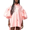 Marques ' Almeida Tops | LIGHT PINK MIKADO OVERSIZED SHIRT WITH PLEATED SLEEVES LIGHTPINK