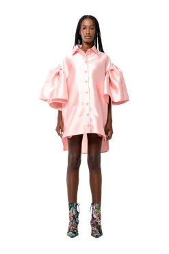 Marques ' Almeida Tops | LIGHT PINK MIKADO OVERSIZED SHIRT WITH PLEATED SLEEVES LIGHTPINK