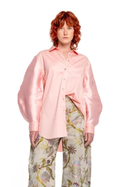 Marques ' Almeida Tops | LIGHT PINK SHIRT WITH MIKADO BOMBER SLEEVES LIGHTPINK