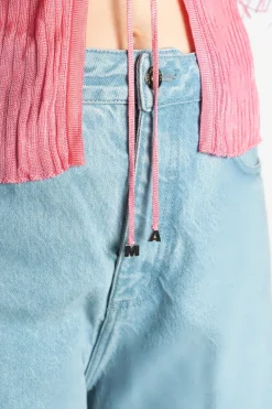 Marques ' Almeida Tops | Knitwear | LIGHT PINK VISCOSE KNITTED TOP WITH FEATHERS LIGHTPINK