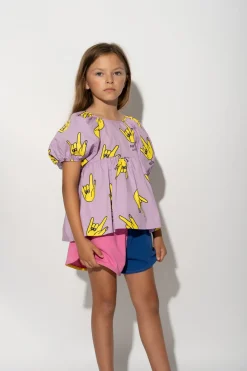 Marques ' Almeida Tops | HANDS PRINT BALLOON SLEEVE TOP LILAC