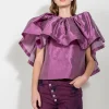 Marques ' Almeida Tops | Tops | PLEATED CAPE TOP LILAC
