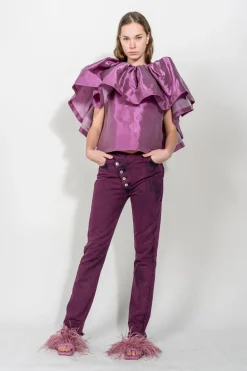 Marques ' Almeida Tops | Tops | PLEATED CAPE TOP LILAC